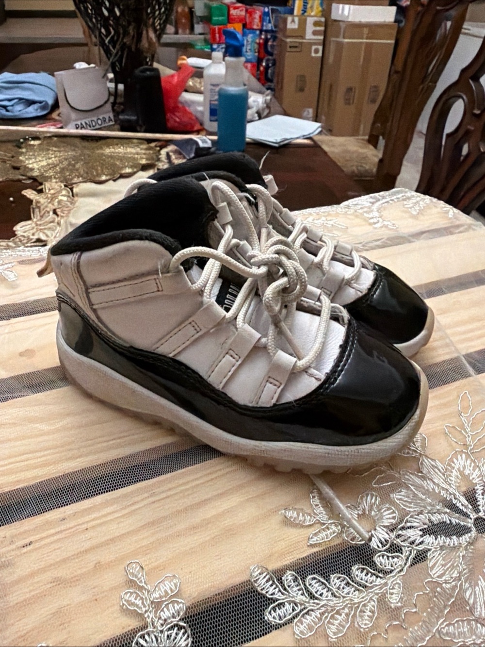 Jordan Kids Black and White High-Top Sneakers